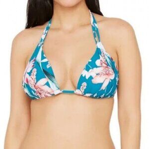 La Blanca Size 14 Flyaway Orchid Triangle Bikini Top Floral Halter Bohemian Boho